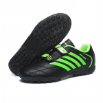 Vaikų ir paauglių didelio dydžio smūgius sugeriantys neslystantys dėvėjimuisi atsparūs Velcro trumpų nagų lauko futbolo bateliai treniruočių batai 36 juoda