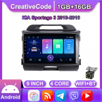 9 colių Android automobilio radijas Carplay skirtas KIA Sportage 3 2010-2016 Multimedijos vaizdo grotuvas GPS navigacija WIFI 2+32GB