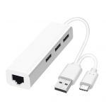 USB &scaron;akotuvo tvarkyklės nemokamas duomenų perdavimo ne&scaron;iojamasis USB Type-C į RJ45 eterneto tinklo &scaron;akotuvo adapteris kompiuteriui balta