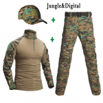 Taktinė kamufliažinė uniforma karinės armijos treniruočių kostiumai Airsoft koviniai mar&scaron;kinėliai + kelnės Medžioklės drabužiai Dažasvydžio snaiperio apranga su taktine kepure XL