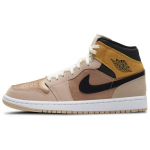 Air Jordan 1 Mid SE Particle Beige Moteri&scaron;ki sportbačiai Ruda Metalinė-Raudona-Bronzinė Universitetinė Auksinė DD2224-200 36