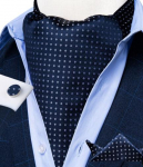 Vyrų Ascot &Scaron;ilko Cravat Blue Paisley Tie nosinės rankogalių sąsagų rinkinys i&scaron;kilmingam vakarėliui LDAS2019