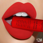 QIBEST matinis skystas lūpų blizgis lūpų dažai, atsparūs vandeniui, ilgai i&scaron;liekantys Velvet Nude Red lūpų blizgesys, juodos spalvos lūpų blizgis 7 g