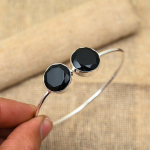 Nuostabus juodo &scaron;pinelio brangakmenis, rankų darbo 925 prabos sidabro papuo&scaron;alai vestuvių dovanai Adjustable juoda