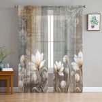 Aliejinė tapyba Abstrakti tekstūra Rožinis miegamasis Skaidrios permatomos užuolaidos &Scaron;ventinė dekoracija Langų voile tiulio užuolaida 135W x 114H(cm)