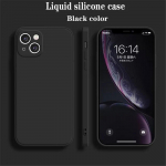 Tekstūros mink&scaron;tas skystas silikoninis telefono dėklas, skirtas iPhone 15 14 13 12 11 Pro Max X XR XS Max 7 8 14 15 Plus smūgiams atsparus buferis TPU galinis dangtelis For iPhone 8 Plus juoda