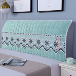 Viskas įskaičiuota Super Soft Smooth dygsniuotas galvos apdangalas Storas aksominis galvūgalio užvalkalas Vienspalvis lovos nugaros užvalkalas nuo dulkių 120CM