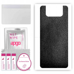 apgo Protective Skin Sticker for the back compatible with Asus Zenfone 7 ZS670KS, Wrap Film, Foil, Vinyl - Pattern Black Leather