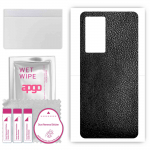 apgo Protective Skin Sticker for the back compatible with Vivo IQOO 9 India, Wrap Film, Foil, Vinyl - Pattern Black Leather