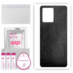 apgo Protective Skin Sticker for the back compatible with Realme 9 RMX3521, Wrap Film, Foil, Vinyl - Pattern Black Leather