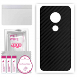 apgo Protective Skin Sticker for the back compatible with Motorola Moto E5 Play Go, Wrap Film, Foil, Vinyl - Pattern Carbon Black