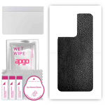 apgo Protective Skin Sticker for the back compatible with Oppo Reno8, Wrap Film, Foil, Vinyl - Pattern Black Leather