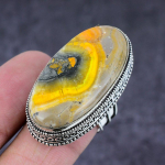 Natural Bumblebee Jasper Gemstone Handmade 925 Sterling Silver Ring S.8 a2n70