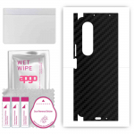 apgo Protective Skin Sticker for the back+sides compatible with Samsung Galaxy Z Fold4, Full Wrap Film, Foil, Vinyl - Pattern Carbon Black