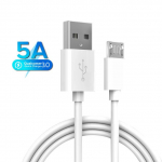 5A mikro USB laidas, skirtas Samsung Huawei Xiaomi 1M/2M greito įkrovimo duomenų kabelio laidas, baltas pary&scaron;kintas laidas, skirtas mikro 2M balta