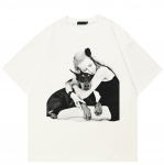 Streetwear Dobermano grafikos mar&scaron;kinėliai Medvilniniai mar&scaron;kinėliai Unisex vir&scaron;ūnės Vasariniai mar&scaron;kinėliai trumpomis rankovėmis XXL