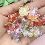 Akrilo mados skaidraus kri&scaron;tolo rankų darbo medžiagos, pasidaryk pats, 100 vnt Maži gėlių karoliukai 15,8 mm Priedai Apyrankės plaukų segtukai violetinė