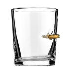 Verre &agrave; Whisky incrust&eacute;e d'une vraie balle Verre alcool
