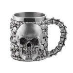 Tasse en acier inoxydable cr&acirc;ne en 3D - Mug t&ecirc;te de mort cranes multiples