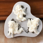3 skylučių kūdikių angelo formos silikoninės formos torto puo&scaron;mena berniukui fondant sausainiai Įrankiai 3D silikoniniai saldainiai M