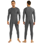 Vyri&scaron;kas kaklo kostiumas Unitard Spandex ilgomis rankovėmis Bodysuit Zentai Kostiumas M pilka spalva