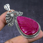 Kashmir Red Ruby Gemstone 925 Steling Silver Jewelry Pendant 2.76 q3k01