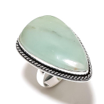 Aquamarine Gemstone Handmade 925 Sterling Silver Jewelry Ring Size 6 q3o93