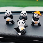 4vnt Kungfu Pandas automobilio salono centrinės konsolės navigatoriaus ekrano puo&scaron;mena gyvūnų navigacijos dekoracija kompiuterio ekranui #470083