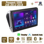 Android Carplay automobilinis radijas, skirtas Peugeot 2008 208 2012-2018 Multimedijos grotuvas galvos blokas Stereo GPS navigacija BT WIFI 4+64GB 2+32GB