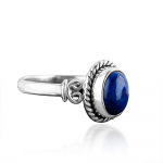 Lapis Lazuli Brangakmenis Solidus 925 Sterlingo Sidabro Moteri&scaron;kas Rankų Darbo Dizainerio Žiedas Dovana Jai 10