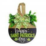 Happy ST Patricks Day Sign Door Hanger 30x30 cm DIY Crafts Wall Decor Hanging Ornament Wood Style A