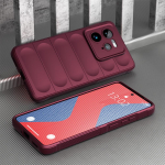 KEYSION Smūgiams atsparus matinis dėklas Realme GT 7 Pro neslystantis mink&scaron;to silikono telefono galinis dangtelis OPPO Realme GT 7 Pro for Realme GT 7 Pro vyno raudonos spalvos