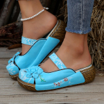 Moteri&scaron;kos &scaron;lepetės su platforma, vasara, 2024 m. Nauji patogūs romėni&scaron;ki sandalai, moteri&scaron;kos gėlės, neslystančios Baotou plei&scaron;tinės &scaron;lepetės Prabangios &scaron;lepetės, moteri&scaron;kos 36 juoda