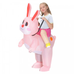 Velykų zuikutis pripučiamas kostiumas pasivažinėjimui Children, 120-140cm rožinė