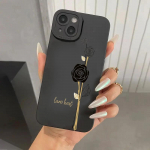 Gėlių ra&scaron;to silikoninis telefono dėklas iPhone 11 12 13 14 15 Pro Max XS Max XR X 7 8 Plus 15 smūgiams atsparus matinis mink&scaron;tas buferio dangtelis For iPhone 14Pro Max juoda