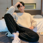 Vyri&scaron;ka koralinio fliso pižama - Storas, &scaron;iltas žieminis flanelės audinys paaugliams ir vyresnių klasių mokiniams 3XL (160-180 jin)