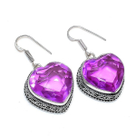 Natural Pink Amethyst Gemstone 925 Sterling Silver Jewelry Earring 1.69 l0c19