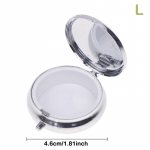 Metalinės tablečių dėžutės, nerūdijančio plieno, apvalios tablečių dėžutės, vaistų laikiklis, talpyklė, vaistų dėklas, dalytuvas, saldainių dėžutė L