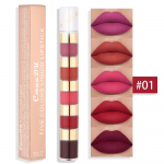 5 viename matinių lūpų dažų rinkinys Combo Strip Velvet Sexy Red lūpų atspalvis Nelipnus puodelis lūpų blizgesio lūpų aliejus, makiažo lūpų kosmetikos rinkinys