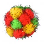 Kalėdiniai kačių žaisliniai kamuoliukai, blizgučiai, pomponai su garsiniais elementais, 4,5 cm, krak&scaron;čiantys 1pc