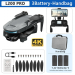2025 Naujas L200 PRO MAX Dronas GPS 5G WIFI Be&scaron;epetis Variklis 4K HD Profesionalus FPV Kvadkopteris 2 A&scaron;ių Gimbal 360&deg; Kliūčių Vengimas RC Dronas Žaislai L200PRO-3 battery juoda