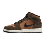 Air Jordan 1 Mid SE GS Žemės spalvos Vaikų sportbačiai Ruda Tamsaus &scaron;okolado Karmesinė-Bliss DC7248-200 37.5
