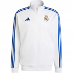 Adidas Real Madrid DNA sportinis &scaron;varkas su dryžuotu prekės ženklo logotipu ir priekiniu užtrauktuku Vyri&scaron;ki vir&scaron;utiniai drabužiai Baltas IT3804 2XL