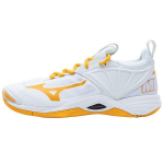 Mizuno Momentum Wave 2 Amortizuojantys Patogūs Smūgius Sugerianti Neslystantys Patvarūs Žemi Sportiniai Bateliai Unisex Kedai Balti Geltoni V1GA211254 41