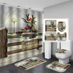 Kalėdų senelio du&scaron;o užuolaidų komplektas vonios kilimėlis, neslystantis kilimas vonios kambario pertvara, vandeniui atspari namų apdaila Cortinas Para Ba &ntilde;O Only Curtain 90x180