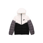 Nike NSW Down Fill Spalvų Blokų Laisvalaikio Sportinis Striukė Su Gobtuvu Vyri&scaron;ka Vir&scaron;utinė Apranga Juoda Balta CU0226-100 S