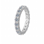 S925 Sterlingas Sidabras Moissanito Pav&eacute; Pilnas Deimantų Amžinybės Žiedas, Platinuotas Moteri&scaron;kas Žiedas Hong Kong Size 20 (US Size 9)