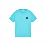Stone Island Ss23 Vienspalviai Mar&scaron;kinėliai su Logotipo Pleistru, Apvalia Kaklo I&scaron;kirpte ir Trumpomis Rankovėmis Vyrams Tamsiai Mėlyni 101524113-V0042 XXL
