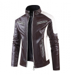 &Scaron;ilta odinė striukė Striukė Vyri&scaron;ki vir&scaron;utiniai drabužiai Vyri&scaron;ki laisvalaikio motociklo siuvimo vilnos odinė striukė Vyri&scaron;ka madinga lokomotyvas Retro 5XL ruda