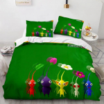 Animacinis žaidimas Pikmin patalynės komplektas berniukams mergaitėms viengulis karali&scaron;ko dydžio antklodės užvalkalas pagalvės užvalkalas lova vaikams suaugusiems mada namų tekstilė EU single(135x200cm)